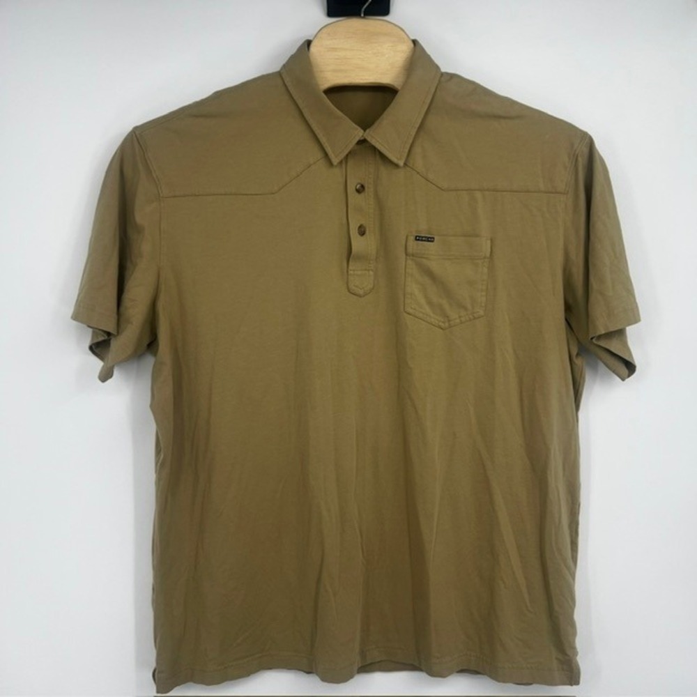 Poncho Outdoors Men's XXL Tan Western Yoke Pima Cotton Stretch Polo Shirt